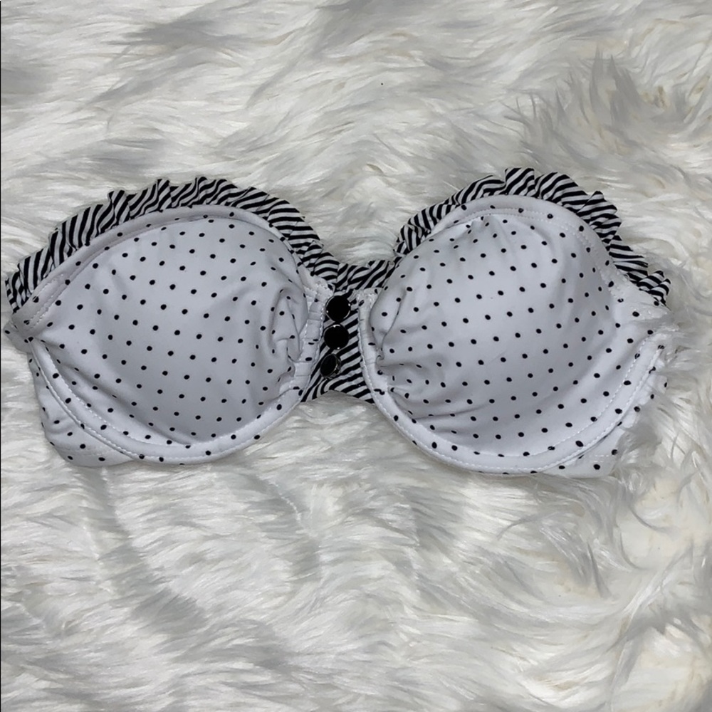 Xhilaration || Black/White Polka Dot Bikini Top